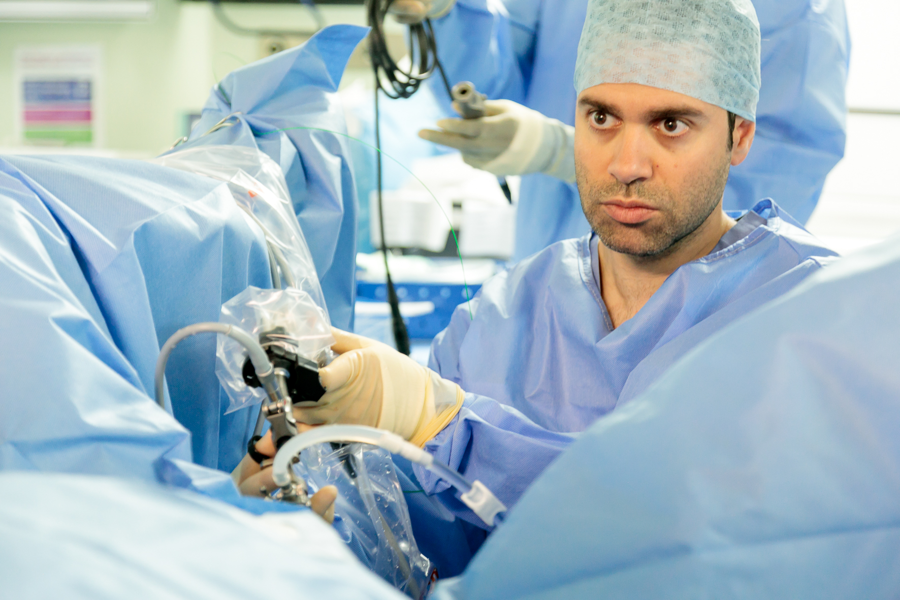 Dr Hadjipavlou performing HoLEP surgery