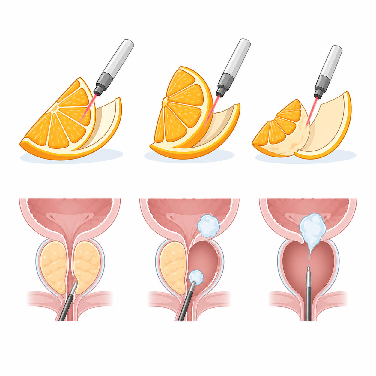 HoLEP surgical technique illustration